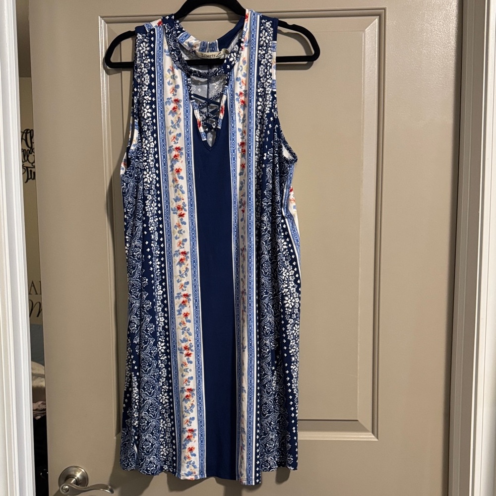Liberty Love Blue and White Patterned Dress